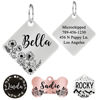 Picture of Ultra Joys Stainless Steel Pet ID Tag Dog Name Tags Personalized Front and Back Engraving, Customized Dog Tags and Cat Tags, Optional Engraved on Both Sides, Diamond Flower Silver Small