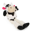 Picture of goDog Checkers Just for Me Skinny Cow Squeaky Plush Dog Toy, Chew Guard Technology - White, Mini