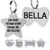 Picture of GoTags Stainless Steel Pet ID Tags, Personalized Dog Tags and Cat Tags, up to 8 Lines of Custom Text, Engraved on Both Sides, in Bone, Round, Heart, Bow Tie and More