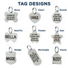 Picture of GoTags Stainless Steel Pet ID Tags, Personalized Dog Tags and Cat Tags, up to 8 Lines of Custom Text, Engraved on Both Sides, in Bone, Round, Heart, Bow Tie and More