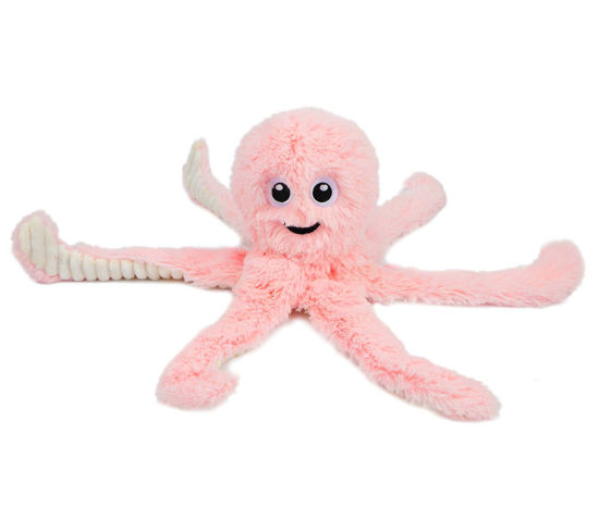 Picture of Best Pet Supplies OctoMutant Crinkle Plush Dog Toys for Interactive Play, Puppy and Senior Indoor Play, Colorful Octopus Toy Shape, Soft Head Stuffing, Cute and Cuddly - Pink