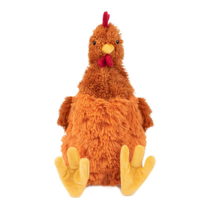 Picture of Best Pet Supplies Chicken Crinkle Plush Dog Toys for Interactive Play, Puppy and Senior Indoor Play, Colorful Chicken Toy Shape, Cute and Cuddly - Crinkle Chicken (Brown)