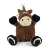 Picture of goDog Checkers Just for Me Sitting Horse Squeaky Plush Dog Toy, Chew Guard Technology - Brown, Mini