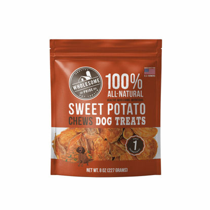 Picture of Wholesome Pride, 100% All-Natural Single Ingredient, Soft, USA-Sourced Dog Treats, Sweet Potato Chews 8oz