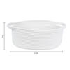 Picture of ABenkle Cute Small Woven Basket with Handles, 12"x 8" x 5" Rope Room Shelf Storage Basket Chest Box for Cat and Dog Toys, Empty Decorative Gift - White