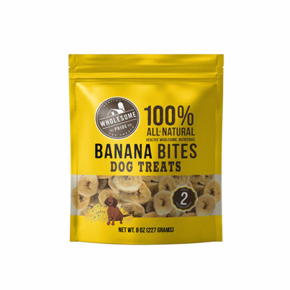 Picture of Wholesome Pride, 100% All-Natural Single Ingredient, Soft, USA-Sourced Dog Treats, Banana Bites 8oz