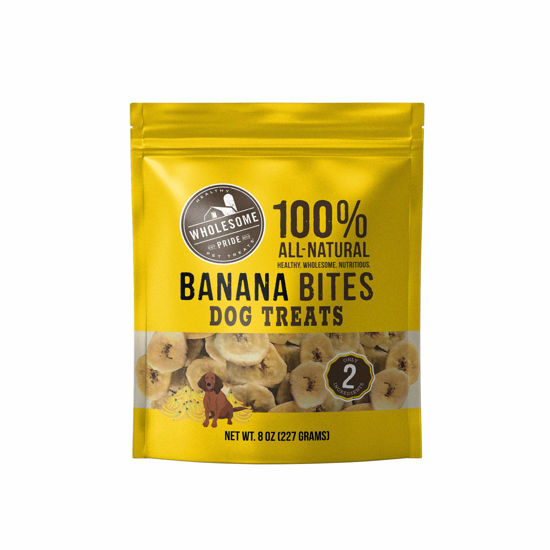 Picture of Wholesome Pride, 100% All-Natural Single Ingredient, Soft, USA-Sourced Dog Treats, Banana Bites 8oz