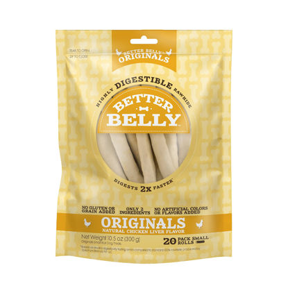 Picture of Better Belly Chicken Liver Small Rawhide Rolls, 20-Count