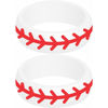 Picture of Set of Two (2) Baseball Silicone Rings Size 8 - Engagement Wedding Replacement Band for Active and Workout Lifestyles