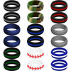 Picture of Set of Two (2) Baseball Silicone Rings Size 8 - Engagement Wedding Replacement Band for Active and Workout Lifestyles