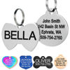 Picture of GoTags Stainless Steel Pet ID Tags, Personalized Dog Tags and Cat Tags, up to 8 Lines of Custom Text, Engraved on Both Sides, in Bone, Round, Heart, Bowtie and More (Bow Tie, Small (Pack of 1))