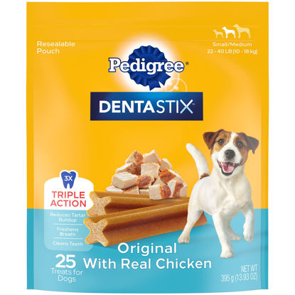 Picture of PEDIGREE DENTASTIX Small/Medium Dog Dental Treats Original Flavor Dental Bones, 13.93 oz. Pack (25 Treats)