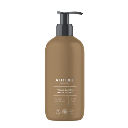 Picture of ATTITUDE Liquid Hand Soap, EWG Verified, Plant and Mineral-Based, Vegan Personal Care Products, Vanilla Caramel, 16 Fl Oz