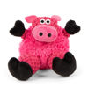 Picture of goDog Checkers Just for Me Sitting Pig Squeaky Plush Dog Toy, Chew Guard Technology - Pink, Mini