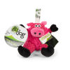 Picture of goDog Checkers Just for Me Sitting Pig Squeaky Plush Dog Toy, Chew Guard Technology - Pink, Mini