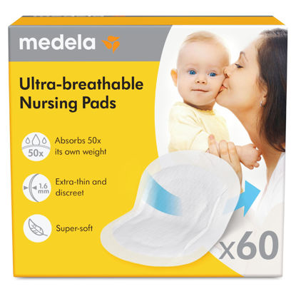 Picture of Medela Ultra-Breathable Nursing Pad | 60 Count, Highly Absorbent, Breathable and Discreet for Comfortable Wear