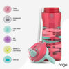 Picture of Pogo BPA-Free Tritan Kids Water Bottle with Silicone Soft Straw, Pink Paint, 18 oz.