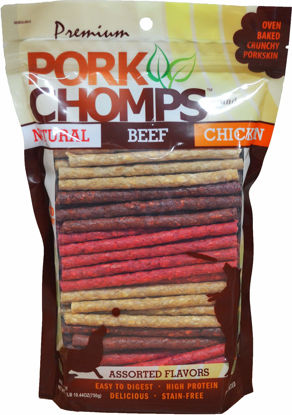 Picture of Pork Chomps Dog Chews, 5-inch Munchy Sticks, Assorted Flavors, 100 Count