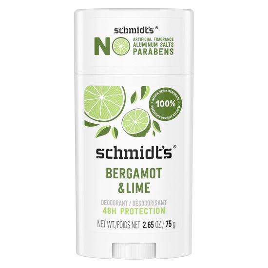 Picture of Schmidt's Aluminum Free Natural Deodorant for Women and Men, Bergamot and Lime with 24 Hour Odor Protection, Certified Natural, Vegan, Cruelty Free, 2.65 oz