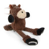 Picture of goDog Checkers Just for Me Skinny Horse Squeaky Plush Dog Toy, Chew Guard Technology - Brown, Mini