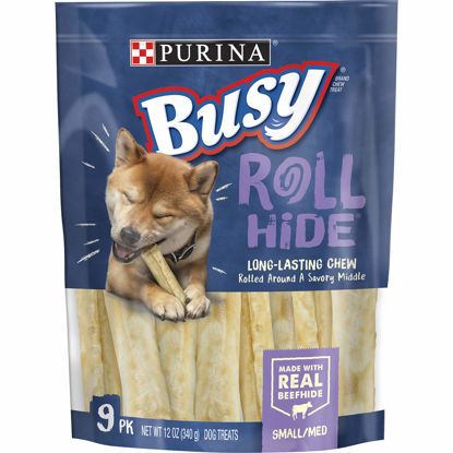 Picture of Purina Busy Rawhide Small/Medium Breed Dog Bones, Rollhide - 9 ct. Pouch