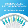 Picture of BIC Soleil Comfort Women’s Disposable Razors for Summer, Flexible Blades for a Closer Shave and Less Irritation, Shaving Razor With 4 Blades, 10 Count Pack