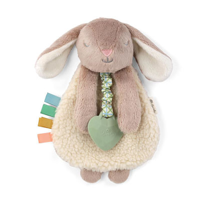 Picture of Itzy Ritzy - Itzy Lovey Including Teether - Baby Lovey with Teether, Textured Ribbons & Dangle Arms - Features Crinkle Sound, Sherpa Fabric and Minky Plush (Taupe Bunny)