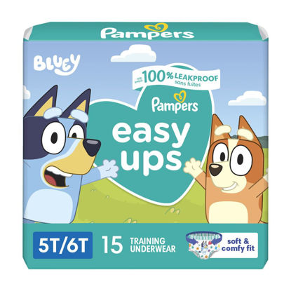 Picture of Pampers Easy Ups Boys & Girls Bluey Potty Training Pants - Size 5T-6T, 15 Count, Training Underwear (Packaging May Vary)