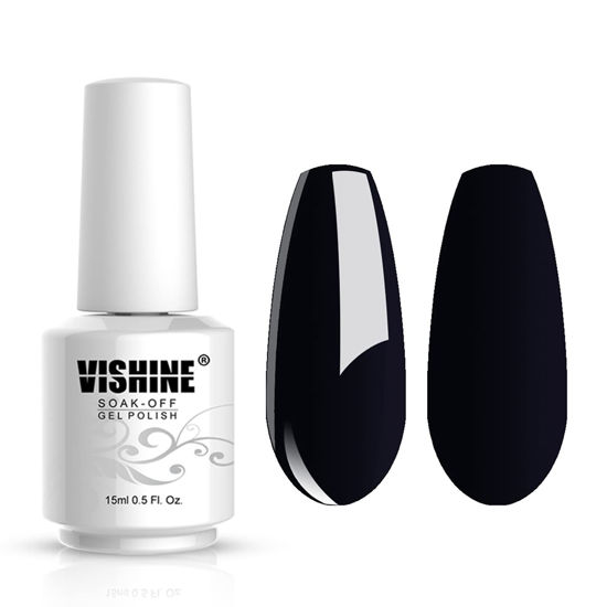 Picture of Vishine Soak Off UV LED Gel Polish Lacquer Nail Art Manicure Varnish 15ml Steel Gray (1586)