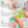 Picture of Re Play 7" Divided Toddler 3 Pack Plates with Deep Sides and Three Compartments for Easy Self Feeding - BPA Free - Dishwasher Safe - Sage Brush