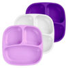 Picture of Re-Play Made in USA 7" Deep Walled Divided Plates for Kids, Set of 3 - Reusable 3 Compartment Plates, Dishwasher and Microwave Safe - 7.37" x 7.37" x 1.25", Violet