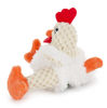 Picture of goDog Checkers Just For Me Fat Rooster Squeaky Plush Dog Toy, Chew Guard Technology - White, Mini