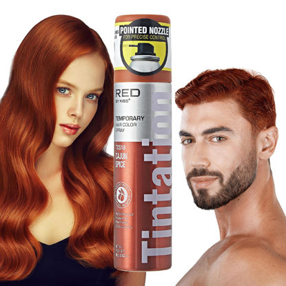 Picture of Red By Kiss Temporary Hair Color Dye Spray, Quick Dry & Smudge Proof, Styling Spray for Event, Fast Drying (Cajun Spice)