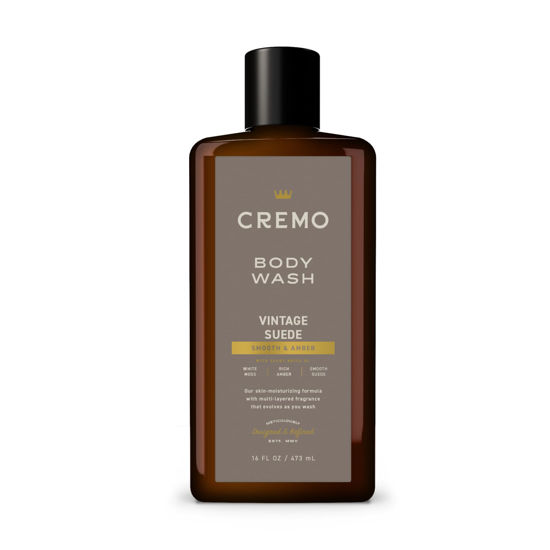 Picture of Cremo Rich-Lathering Vintage Suede Body Wash for Men, A Vintage Suede with Notes of White Moss and Rich Amber, 16 Fl Oz (Packaging May Vary)