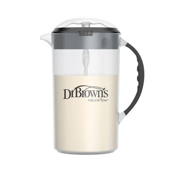 Picture of Dr. Brown's Baby Formula Mixing Pitcher with Adjustable Stopper, Locking Lid, & No Drip Spout, 32oz, BPA Free, Black