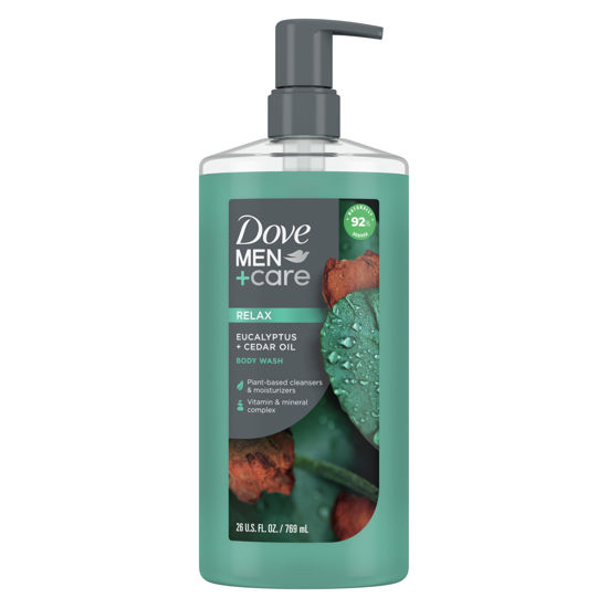 Picture of Dove Men+Care Body Wash Eucalyptus + Cedar Oil to Rebuild Skin in the Shower with Plant-Based Cleansers and Moisturizers 26 oz