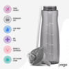 Picture of Pogo BPA-Free Tritan Plastic Water Bottle with Soft Straw, 40 Oz, Grey