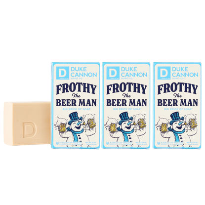 Picture of Duke Cannon Supply Co. Big Brick of Soap Bar for Men Holiday Edition Frothy the Beer Man (Woodsy Sandalwood Scent) Multi-Pack- Superior Grade, Extra Large, Paraben-free, Cruelty-Free, 10oz (3 Pack)