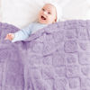 Picture of Yurhap Fleece Baby Blanket Heart Checkered Blanket, Ultra Soft Cozy Baby Blankets for Girls Boys, Fluffy Infant Toddler Newborn Receiving Blankets for Crib Stroller 30”×40” (Purple)