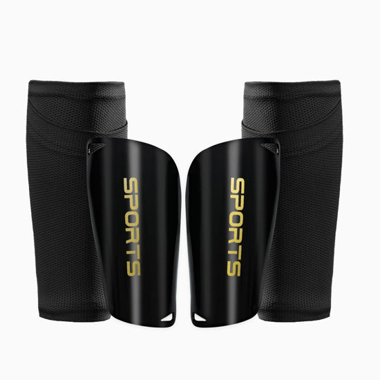 Picture of AIMISICAR Kids Youth Soccer Shin Guards, Shin Pads and Shin Guard Sleeves for 3-15 Years Old Boys and Girls for Football Games, EVA Cushion Protection Reduce Shocks and Injuries