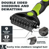 Picture of Augwind 3PCS Dog Grooming Kit - Deshedding Brush, Slicker Brush, and Comb for Pet Supplies (Green Black)