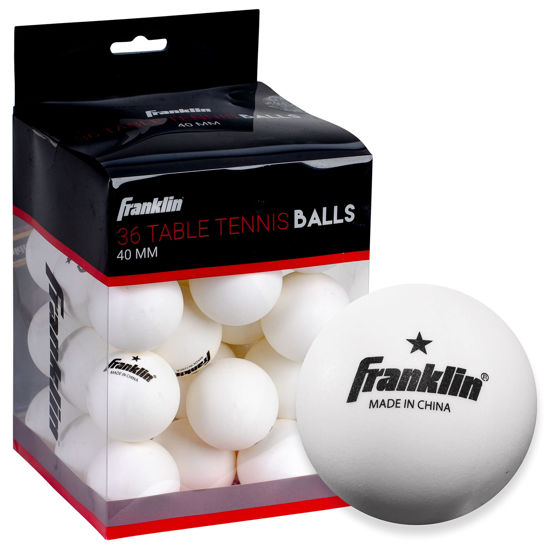 Picture of Franklin Sports Ping Pong Balls - Official Size + Weight White 40mm Table Tennis Balls - One Star Professional Ping Pong Balls - Durable High Performance Ping Pong Balls - White - Pack of 36