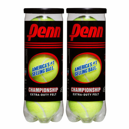 Picture of Penn Championship Tennis Balls - Extra Duty Felt Pressurized Tennis Balls - 2 Cans, 6 Balls