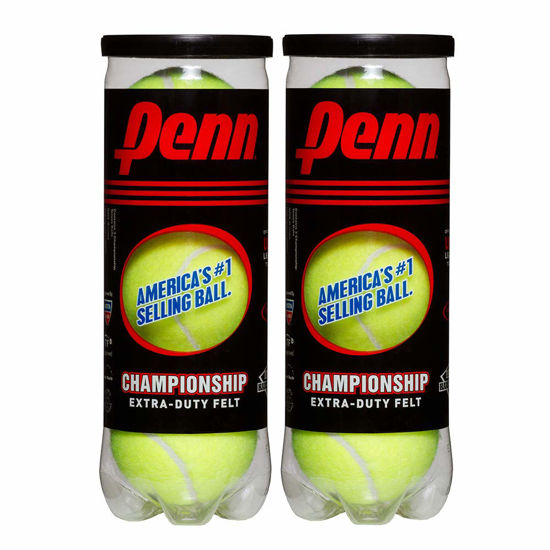 Picture of Penn Championship Tennis Balls - Extra Duty Felt Pressurized Tennis Balls - 2 Cans, 6 Balls