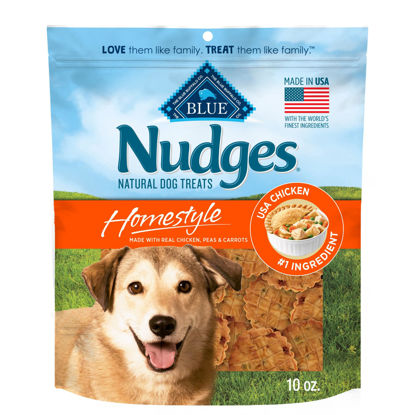 Picture of Blue Buffalo Nudges Homestyle Natural Dog Treats Made with Real Chicken, Made in the USA, Chicken, 10-oz. Bag