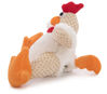 Picture of goDog Checkers Fat Rooster Squeaky Plush Dog Toy, Chew Guard Technology - White, Small