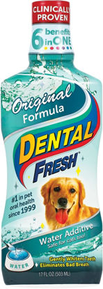 Picture of Dental Fresh Water Additive for Dogs, Original Formula, 17oz - Dog Breath Freshener and Teeth Cleaning for Dental Care- Add to Water