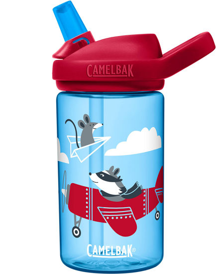 Picture of CamelBak eddy+ 14oz Kids Water Bottle with Tritan Renew - Straw Top, Leak-Proof When Closed, Airplane Bandits