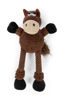 Picture of goDog Checkers Skinny Horse Squeaky Plush Dog Toy, Chew Guard Technology - Brown, Small