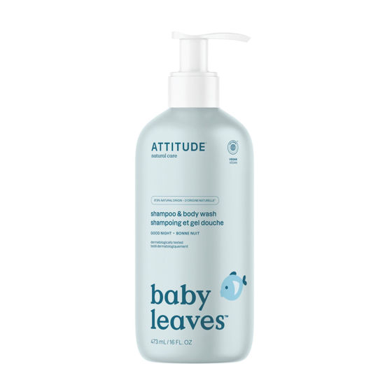 Picture of ATTITUDE 2-in-1 Shampoo and Body Wash for Baby, EWG Verified, Dermatologically Tested, Vegan, Good Night, 16 Fl Oz